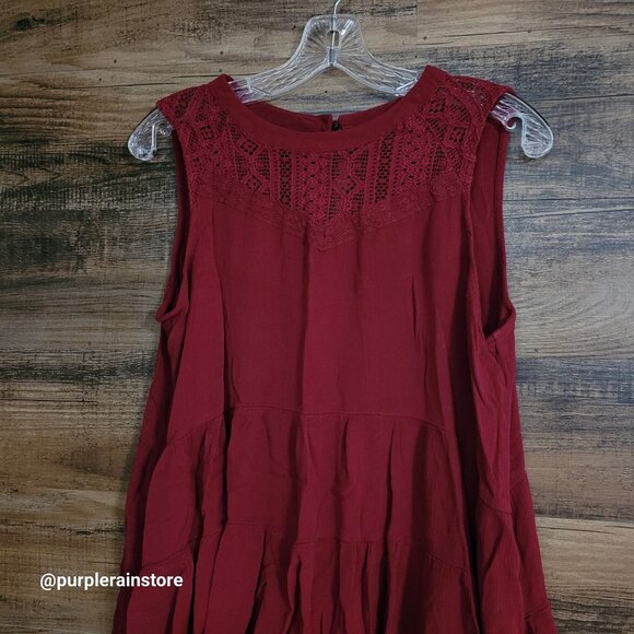 Maurices Baby Doll Top XL Crochet Lace Ethereal Whimsy Boho Western Country Girl - Picture 2 of 8